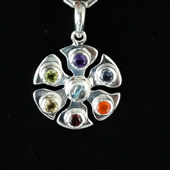 Natural Stones Round Chakra Pendant - Picture 6 of 8